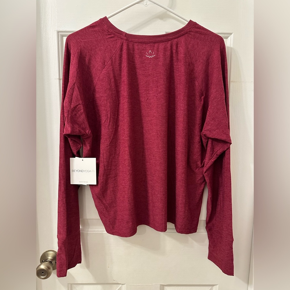 Beyond Yoga Women's Burgundy Long Sleeve Tee